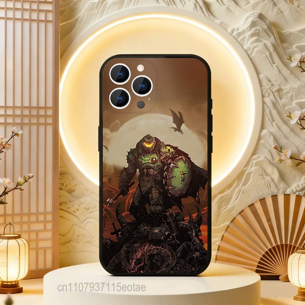 Игровой D-DoomS S-Slayer Черный Мягкий Чехол Для iPhone 17 13 14 15 11 16 12 Pro Max Pro Max Plus E Air Mini Чехол-Оболочка Для Телефона