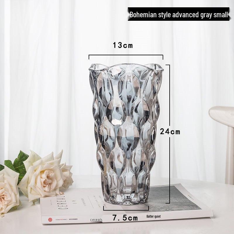 Элегантная прозрачная стеклянная хрустальная ваза для композиций из свежих цветов