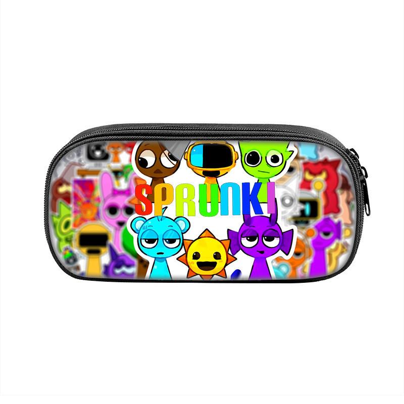 Sprunki Game Character Print Student Single Layer Stationery Storage Bag For Students And Office Supplies