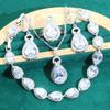 European and N Jewelry Anti Allergic Zircon Bracelet Necklace Earring Ring Full Diamond Jewelry Set