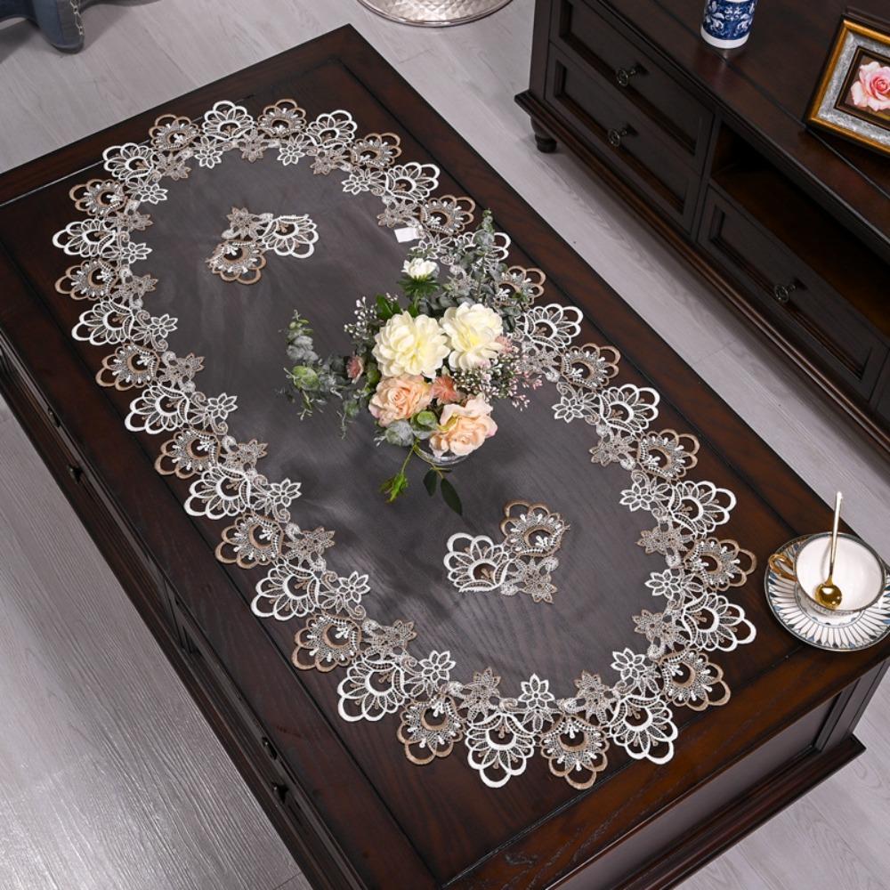Новая дакроновая скатерть для журнального столика овальной формы Европейская скатерть Вышитый дорожка на обеденный стол Дом