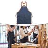 Dirt-resistant Kitchen Chef Apron with Pocket Painting Apron Durable Cross Back Denim Apron  Cafe