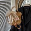 Women Small Handbags Rattan Crossbody Bag Bohemia Summer Beach Ribbon Design Straw Bag Female Fashion Shoulder Messenger Purse