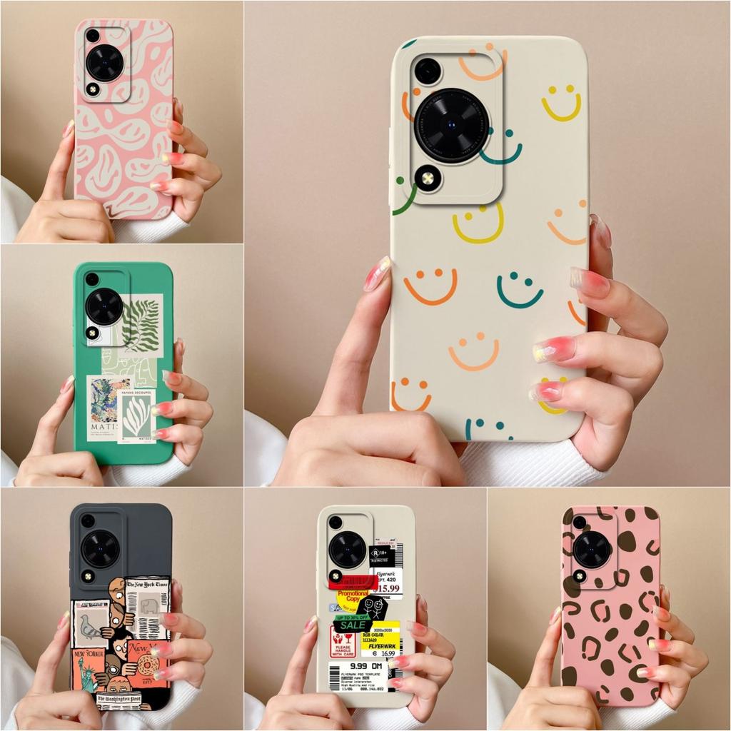 Case Cover For Huawei Nova 12 Pro Ultra 11 SE Y72 12i Honor X8B 4G Phone Shell Liquid Silicone Funny Pattern Fashion Labels Anti Drop For Huawei Capas