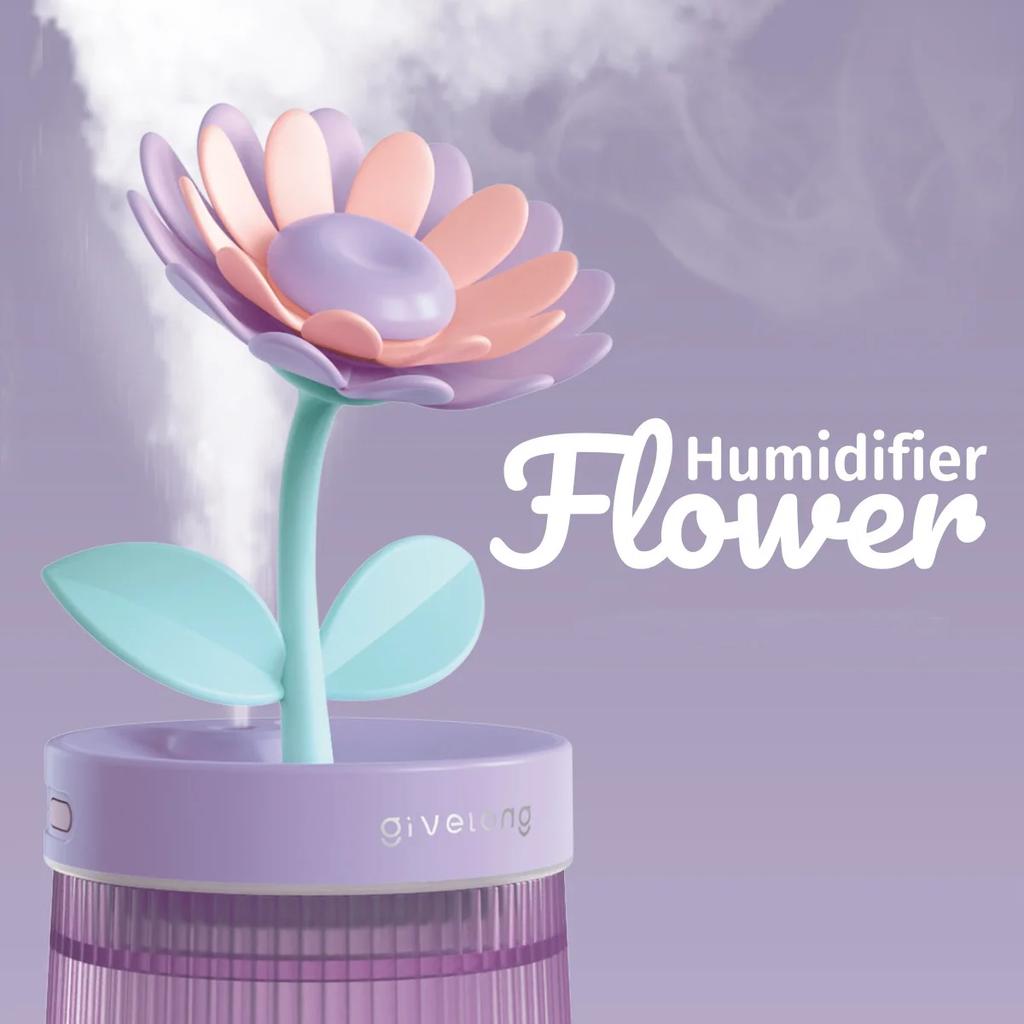 2026 USB Portable Ultrasonic Humidifier - Colorful Cup Aroma Diffuser, Cool Mist Maker, Flower Air Purifier with LED Light