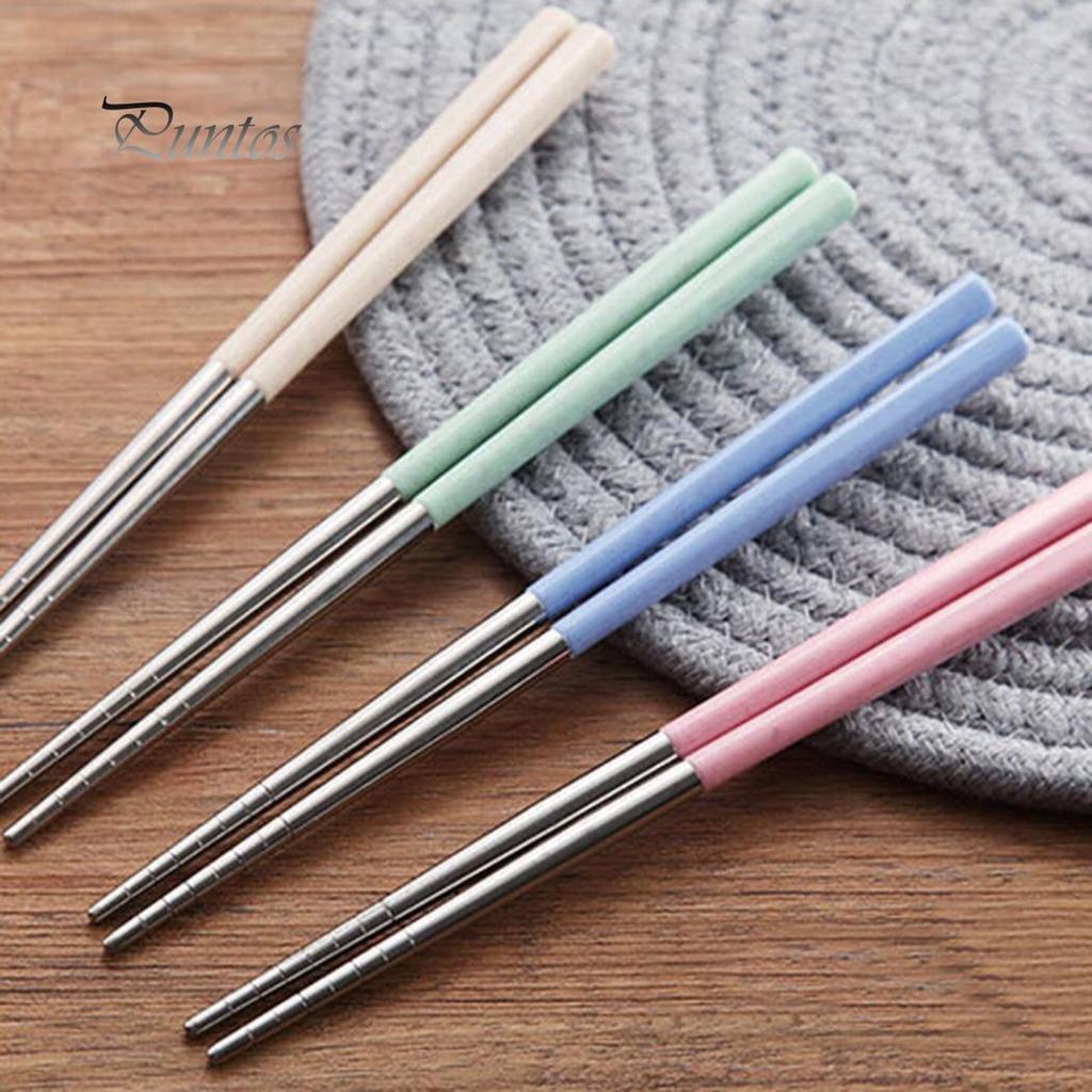 3шт портативная вилка, ложка, палочки для еды, посуда, набор столовых приборов для путешествий и кемпинга с коробкой