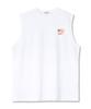 UNDEROFF Oversized Crew Neck Sleeveless Summer Beach T-Shirt White Orange