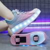 Cross-Border Supply Children's Roller Skates Adults Inline Skate Shoes Men Women's Retractable Glowing Shoes For Ice Skating