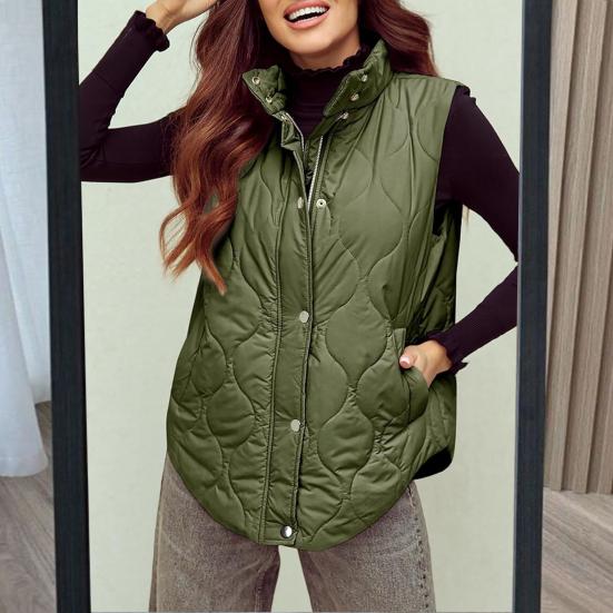 Женский зимний хлопковый жилет с отложным воротником, толстая безрукавка, утепленная верхняя одежда с