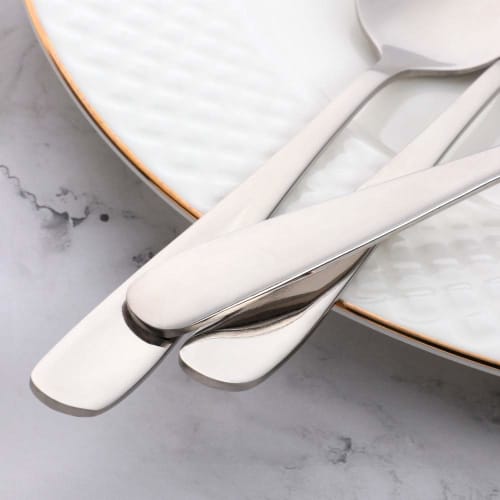 Buyer Star Dinner Spoons, Set of 6 Stainless Steel Spoons, 18.5cm, Stylish Stainless Steel with a Mirror Finish and Thick Walls, Ideal for Curry, Soup