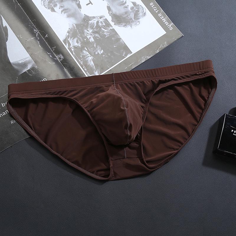 Мужские прозрачные трусы-слипы из ледяного шелка со средней посадкой - Дышащие, Сексуальные, Тонкие и Прохладные для лета