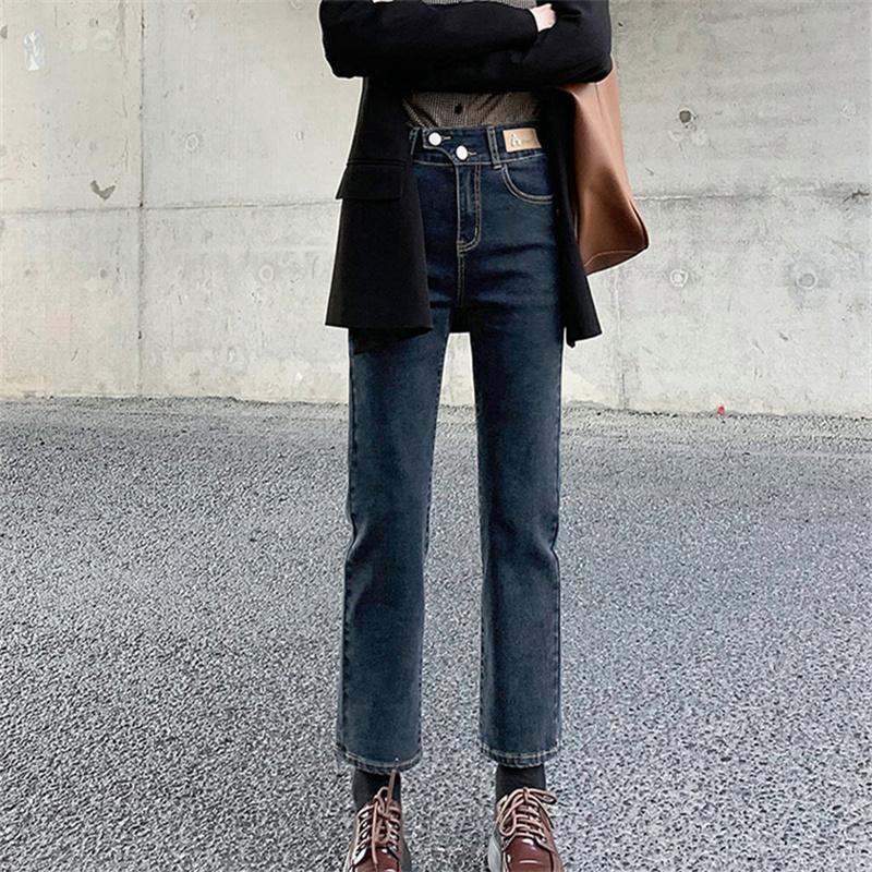 Новые осенне-зимние корейские свободные тонкие универсальные брюки с высокой талией для отдыха, женские эластичные винтажные прямые брюки, уличная одежда