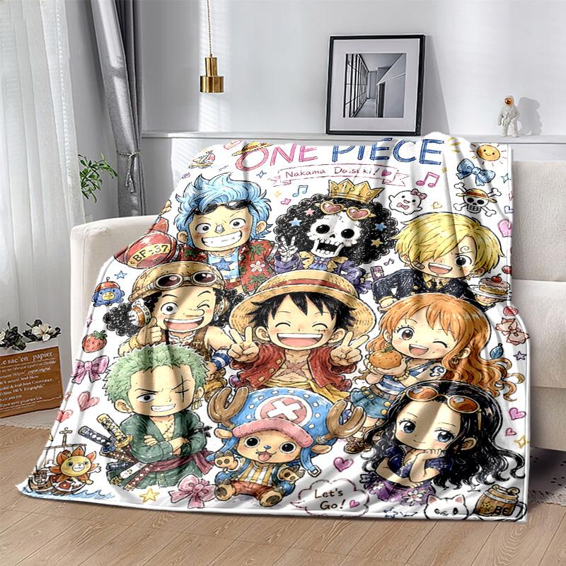 1pc One Piece Adventure Soft Throw Blanket Flannel All Season Light Weight Living Room/Bedroom Warm Blanket. M7270128