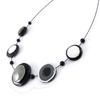 NOA [J2199] - Дизайнерское колье «Макаруны» черно-серо-белый