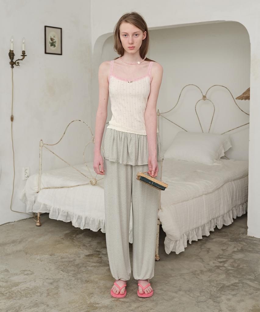 FUNFROMFUN Layered Stripe Pants, Cream