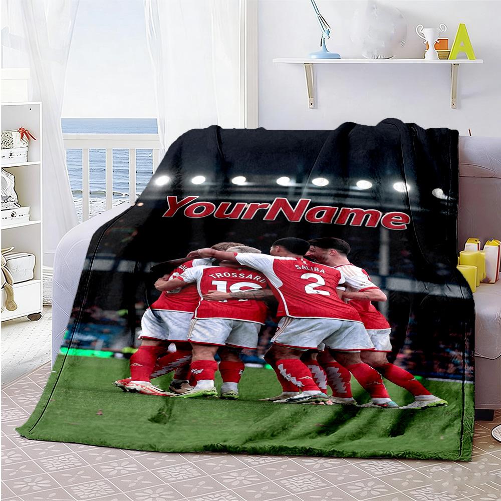 Arsenal Personalized Text Blanket Cozy Customizable Blanket Soft Warm Cozy Throw For Home Decor Office Bedding Living Room All-Season Use