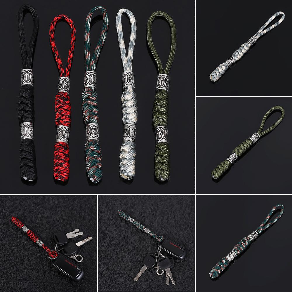 Набор для выживания Брелок для ножей Шнуры для парашютного шнура Брелки для ключей от автомобиля Брелки-подвески Брелок с рунической бусиной