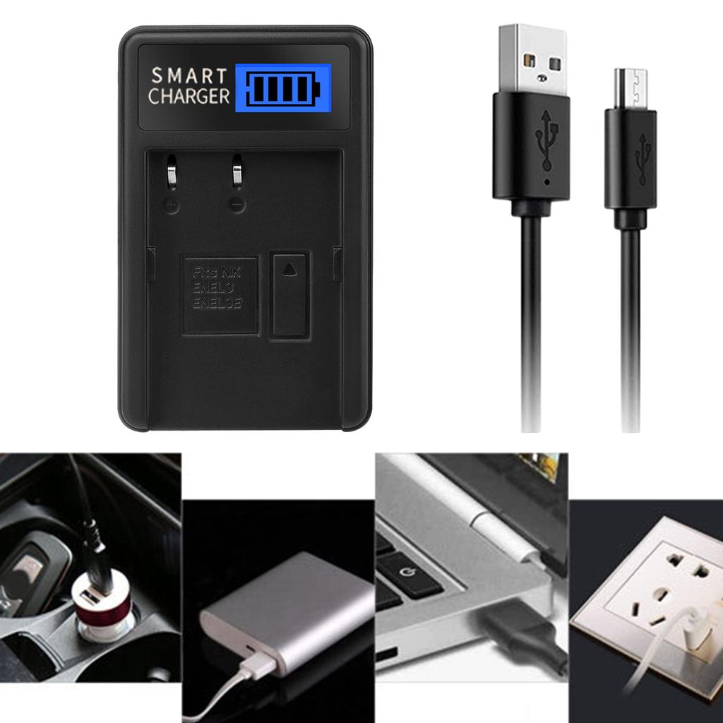 ЖК-дисплей USB Зарядное устройство-замена для EN-EL3 для D100 D100 зеркальный D200 D300 D300s D50 D70 D70s D80 D90 DSLR D700 Камеры Аккумуляторы