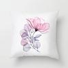 Украшение дома Акварельный цветочный узор Украшение Полиэстеровая наволочка Подходит для спальни, гостиной, дивана