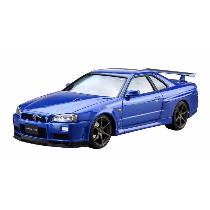 Aoshima 1/24 The Model Car Series No.8 Nissan BNR34 Skyline GT-R V-specII 2002 Plastic Model Kit
