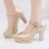 8cm 10cm Small Size 32-43 Elegant Silver White Wedding Shoes Bride 2025 Spring Block High Heels Pumps Platform Shoes for Model