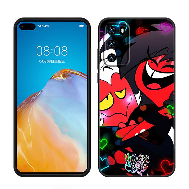 Anime Helluva Boss Black Silicone Phone Case For Huawei P10 P20 P30 P40 Lite P50 P60 Art P50E P Smart Z 2018 2020 2021 Pro 2019