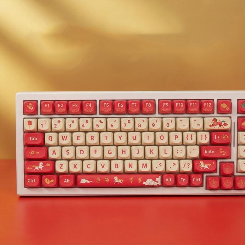 Удачи в Году Лошади Колпачки для клавиш PBT Dye Sublimations Профиль MOA Колпачок для 61/64/75/87/98/104 Механических клавиатур