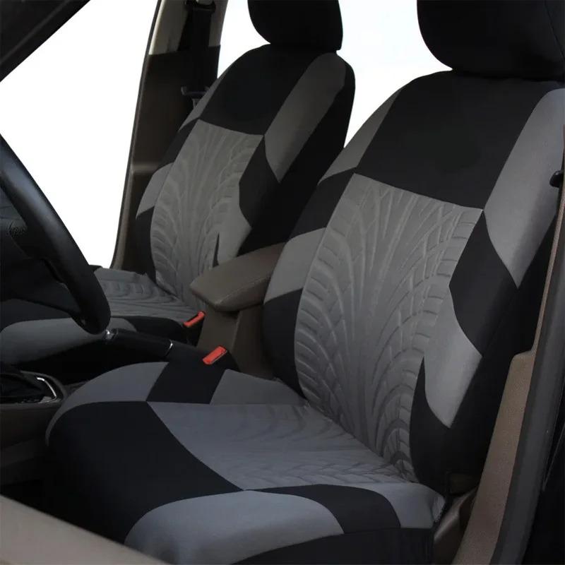 2 Premium Front Car Seat Covers with Removable Headrests - Universal Fit, Filled with Soft Polyester Foam, Breathable and Durabl