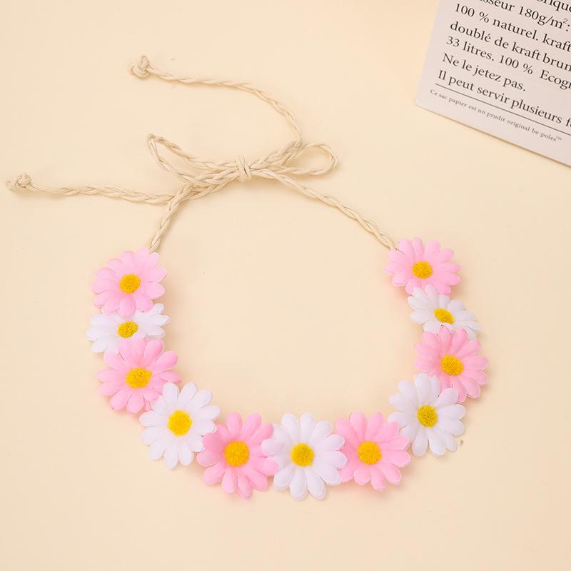 Artificial Daisy Flower Headband Bohemian Daisy Festival Headband Rope Hair Accessory Adjustable Bohemian Hair Band