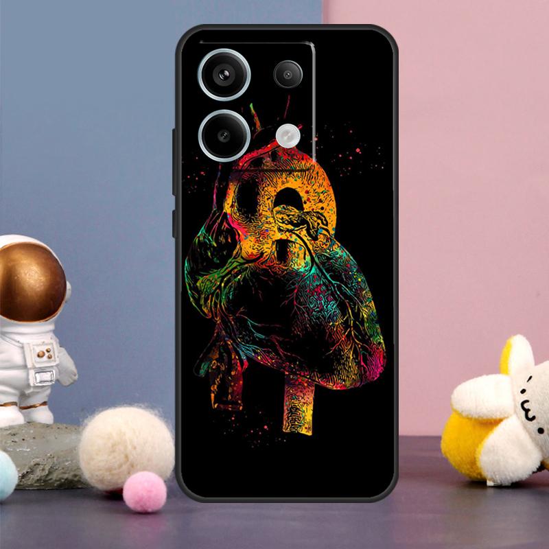 Чехол для Xiaomi Redmi Note 13 Pro 12 11 9 10 9S 10S 11S 12S Redmi 12 13 10C 12C 13C с рисунком человеческого сердца, мозга, легких