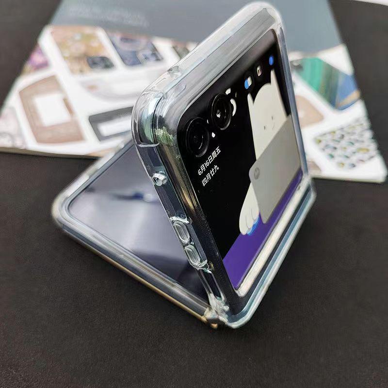 Совместимо с Motorola Razr 50 Ultra: Складной прозрачный силиконовый защитный чехол