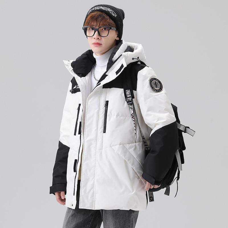 Утолщенная куртка с капюшоном, мужская короткая молодежная повседневная верхняя куртка
