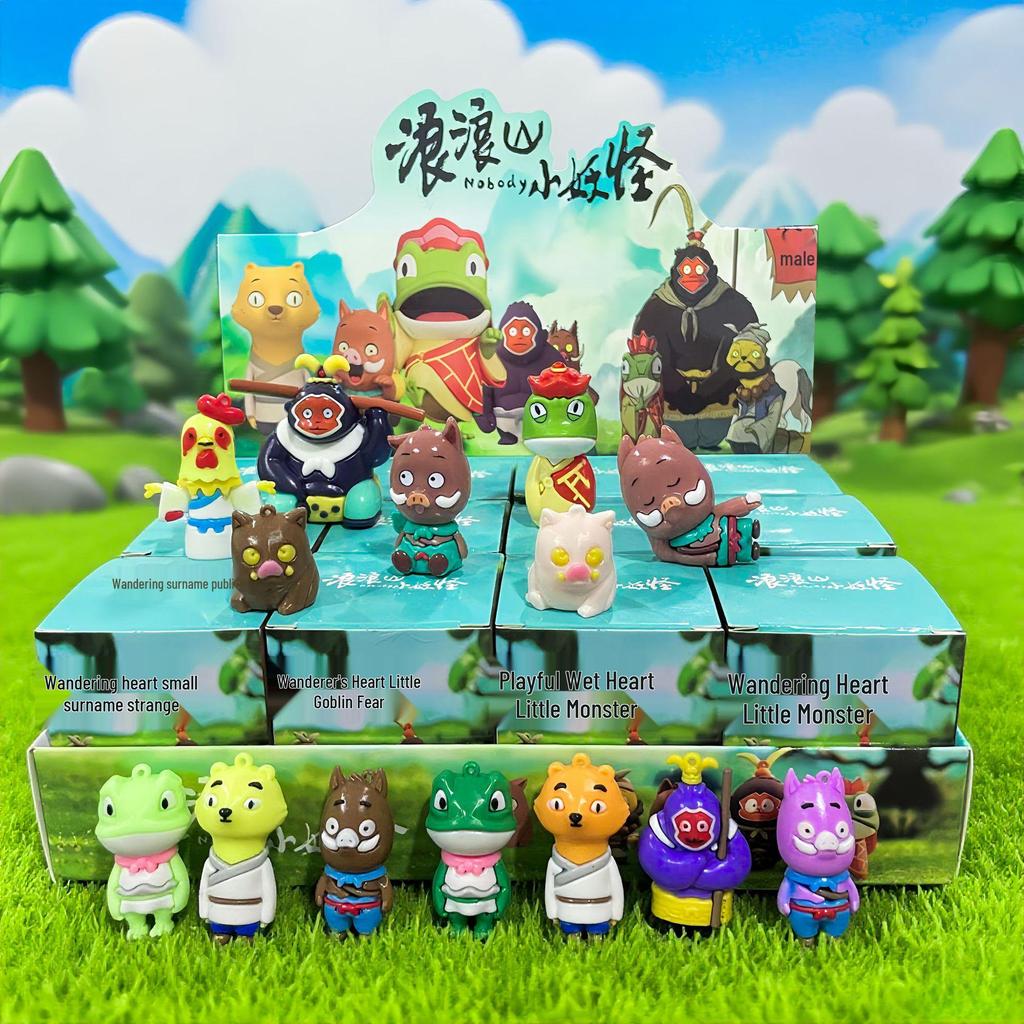 Langlang Mountain Little Monster Figurine - Cartoon Anime Blind Box Ornament.