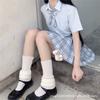 K Japanese College Style Gray Wide Leg Cover Autumn And Winter Rough Edge Stacking Socks Y2K Hottie Simple Versatile Calf Socks Cover