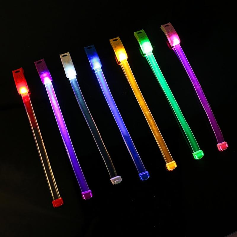 10 шт. Светящиеся браслеты LED Разноцветные Светящиеся Пластиковые Браслеты Аксессуары для Дня Рождения и Концертов