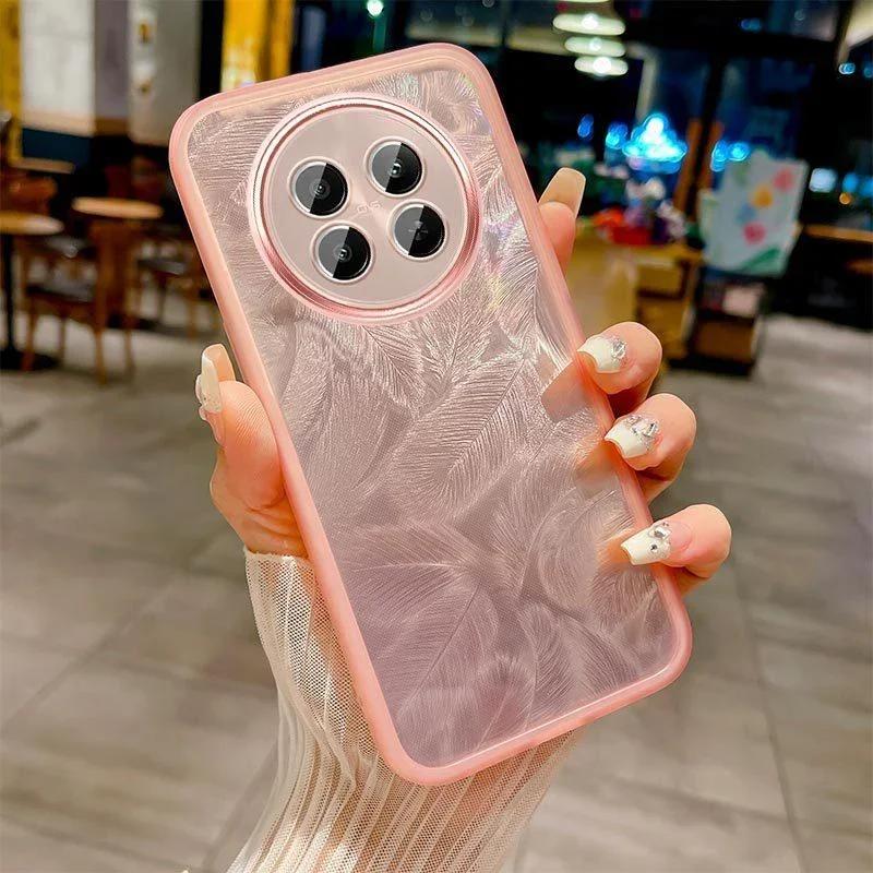 For Honor 200 Smart 5G 200 Lite Luxury Feather Glitter Soft Silicone Case for Honor X7C 4G X9C X60pro Lens Camera Protection Film Clear Bumper