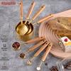 4/8 шт. мерные чашки ложки деревянная ручка нержавеющая сталь выпечка кулинария приправа мерная ложка набор бытовые кухонные принадлежности