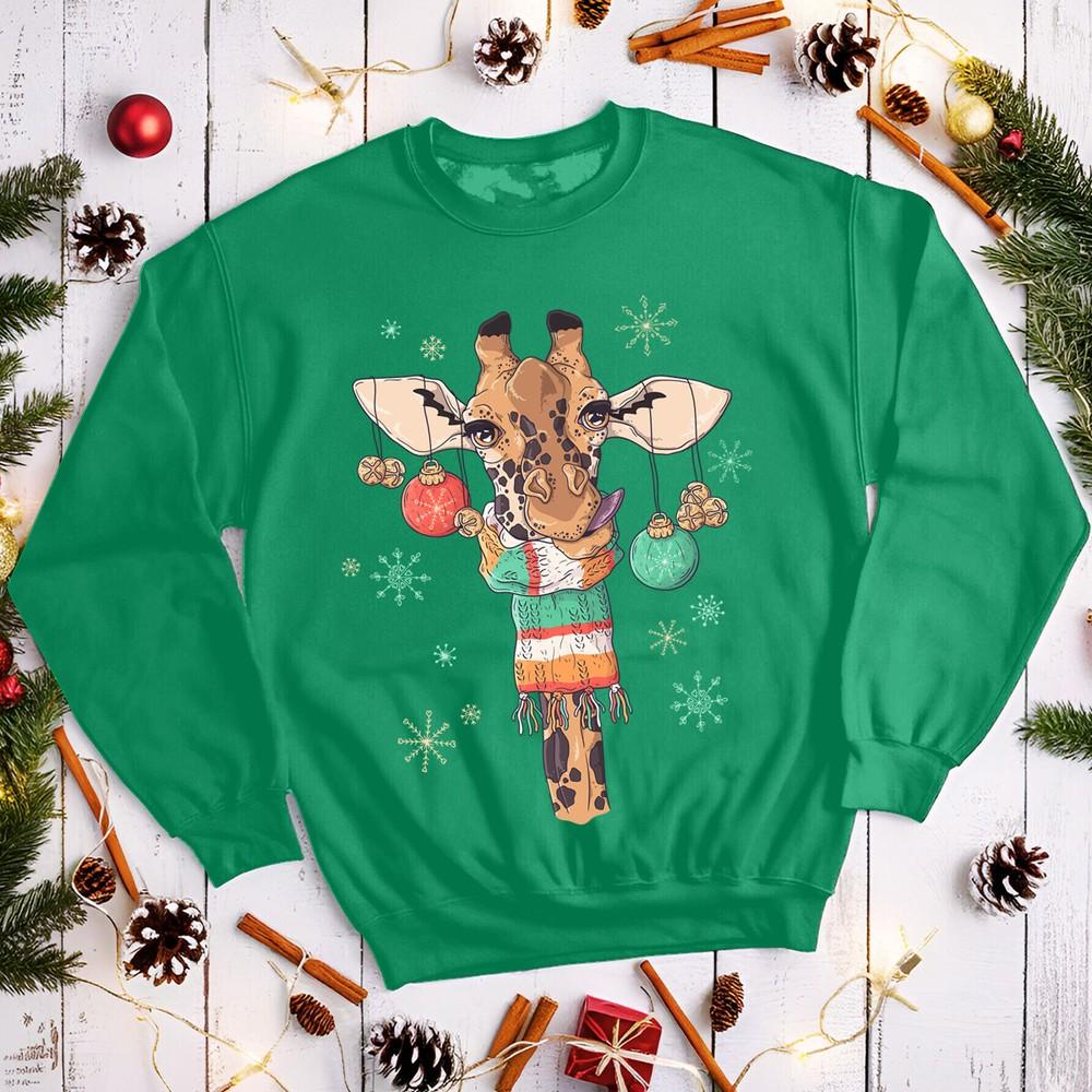 Giraffe Christmas Jumper Funny Ugly Whimsical Mens and Womens Sweatshirts #MC