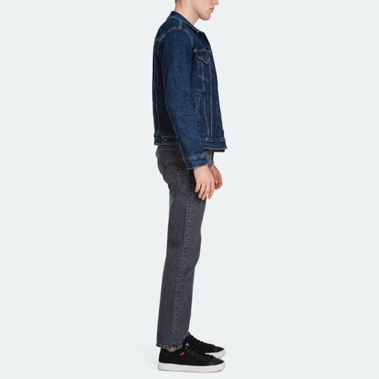 Levis FW22 Solid Color Turn Повседневная джинсовая куртка Мужская верхняя одежда Синий 72334-0322
