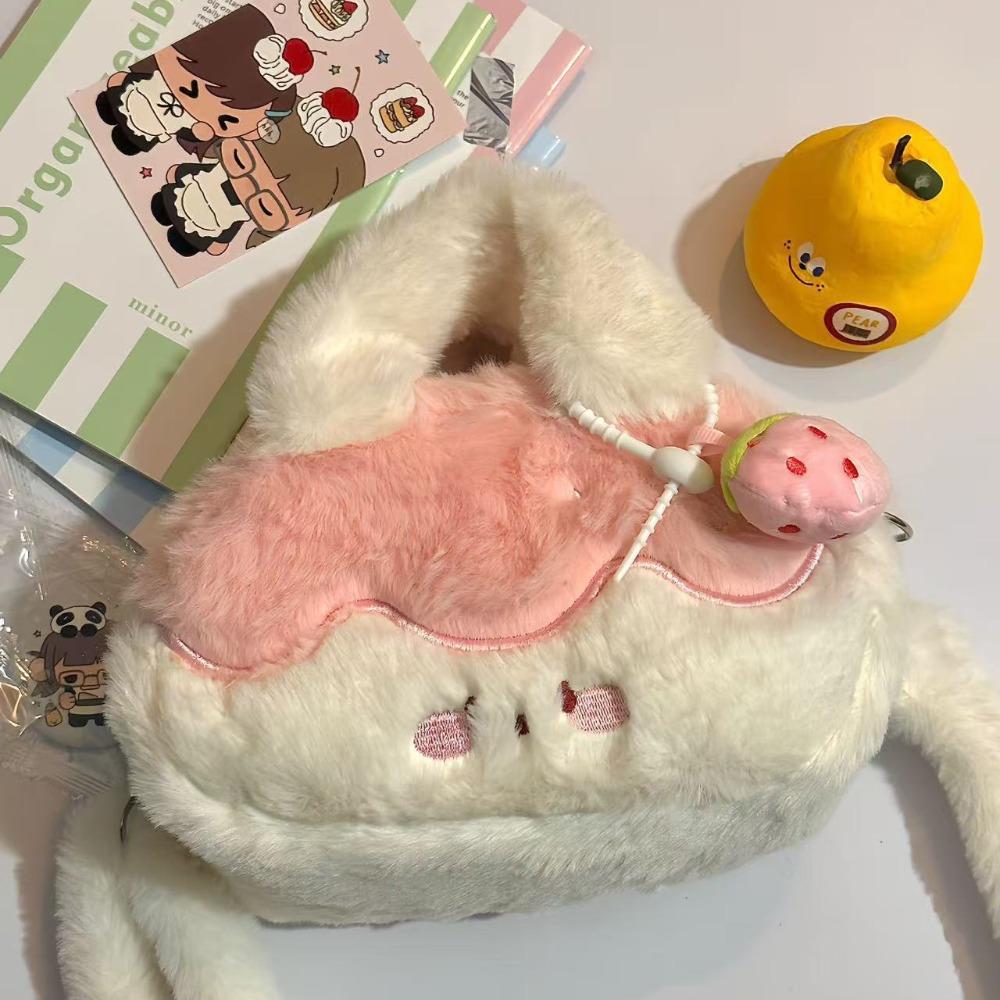 With Plush Pendant Children Backpack Plush Cartoon Shoulder Bag Pudding Crossbody Bag Students