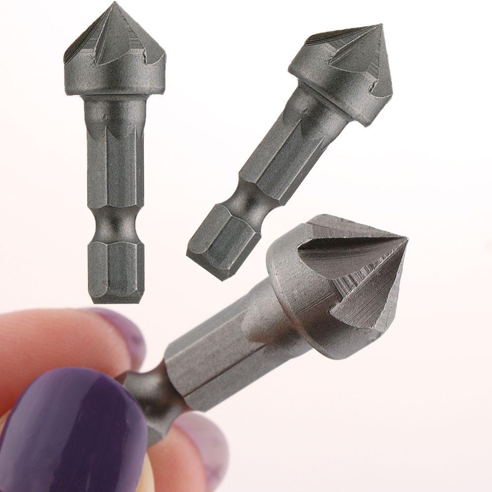 Point Remove Burr Tools Countersink Drill Deburring Drilling Chamfer Bit Cutter 1/4" Hex Shank