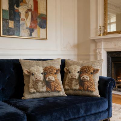 Yousheng 2D Наволочка с животным, имитация вышивки, узор альпаки, наволочка, собака, шотландская корова, наволочка для дивана, кровати, автомобильного сиденья