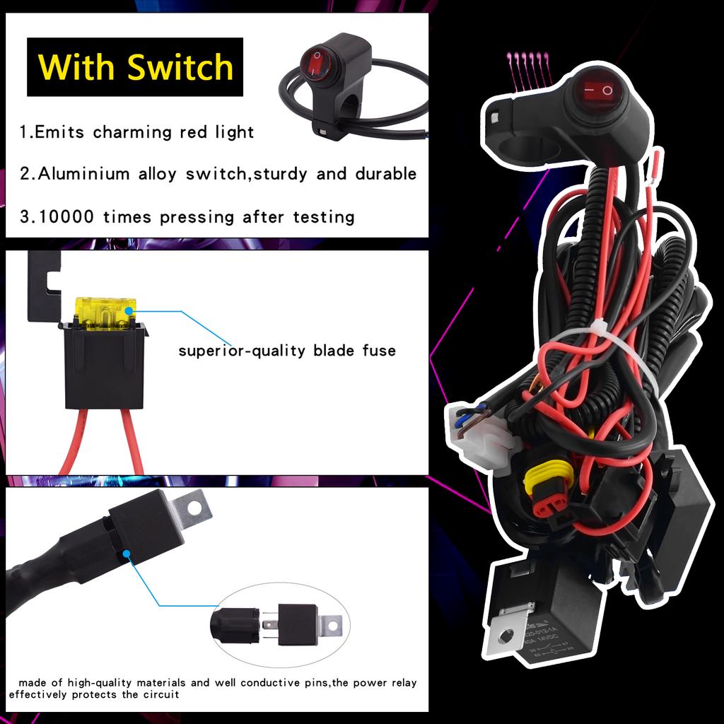 2 шт. светодиодные фары для мотоцикла 12 В 60 Вт 4000 лм светодиодные фары для мотоцикла, фары дальнего света, вспомогательные фары DRL с выключателем