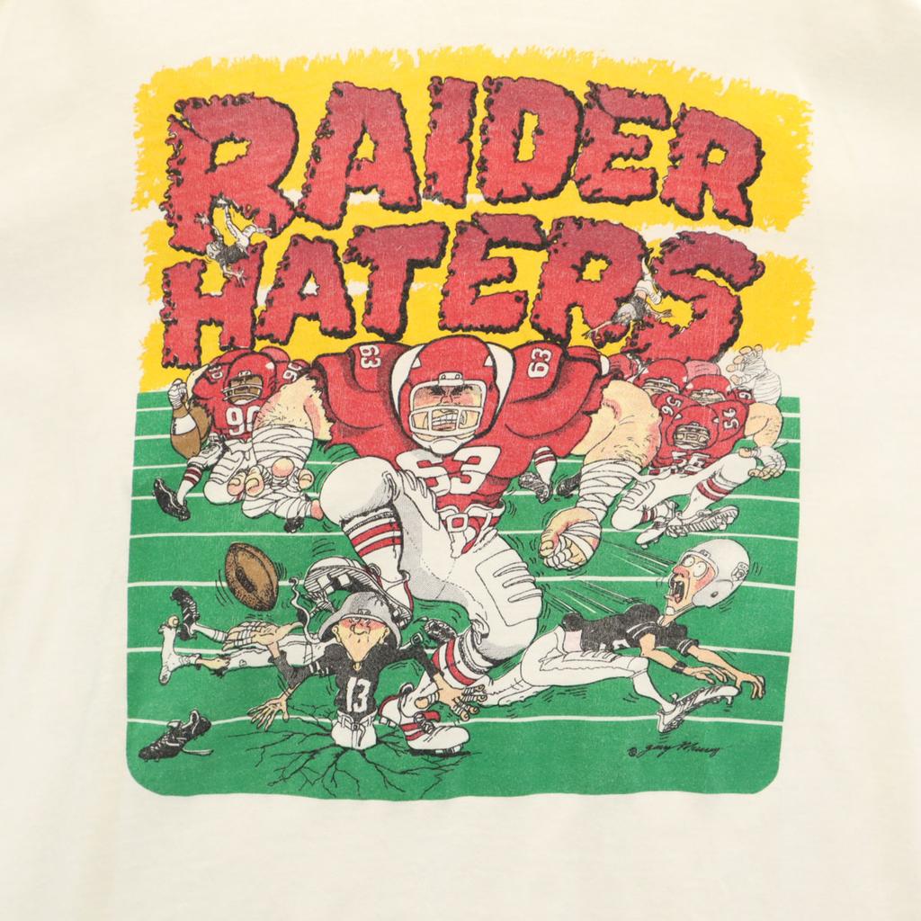 Hanes 80s 90s Made in USA Old American Football RIDER HATERS Short sleeve T-shirt Men's Used