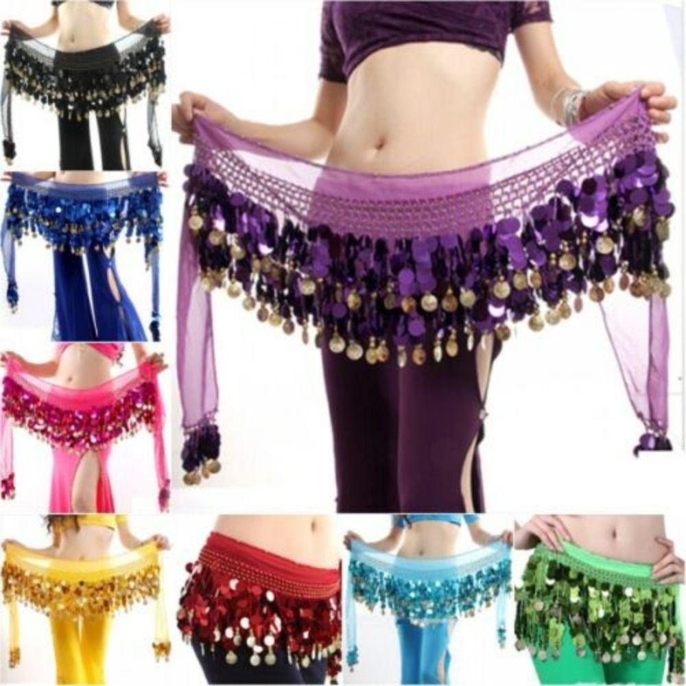 For Thailand/India/Arab Sequins Show Costumes Belly Dance Belt Waist Chain Hip Scarf Dancer Skirt