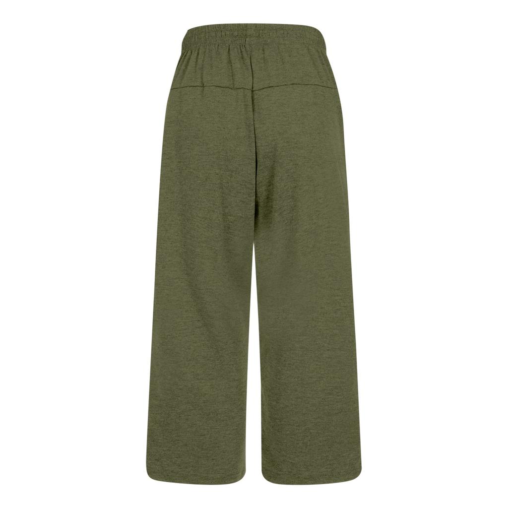 Женские укороченные брюки для йоги, повседневные брюки, спортивные брюки с прямыми карманами, широкие спортивные брюки