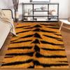 Soft Tiger Stripe Pattern Carpet – Stylish Orange and Black Rug Decor Suitable for use as an anti-slip for living room bedroom sofas