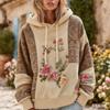 Модная весенне-осенняя толстовка с цветочным принтом для женщин, повседневная, в европейско-американском стиле, толстовка, свитшот, женская одежда, топ