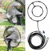 Cooling Sprayer with Removable Nozzles Tee Fitting Filter Patio Energy Saving Fan Misting Kit Easy Install Mist System for Outdoor Fan