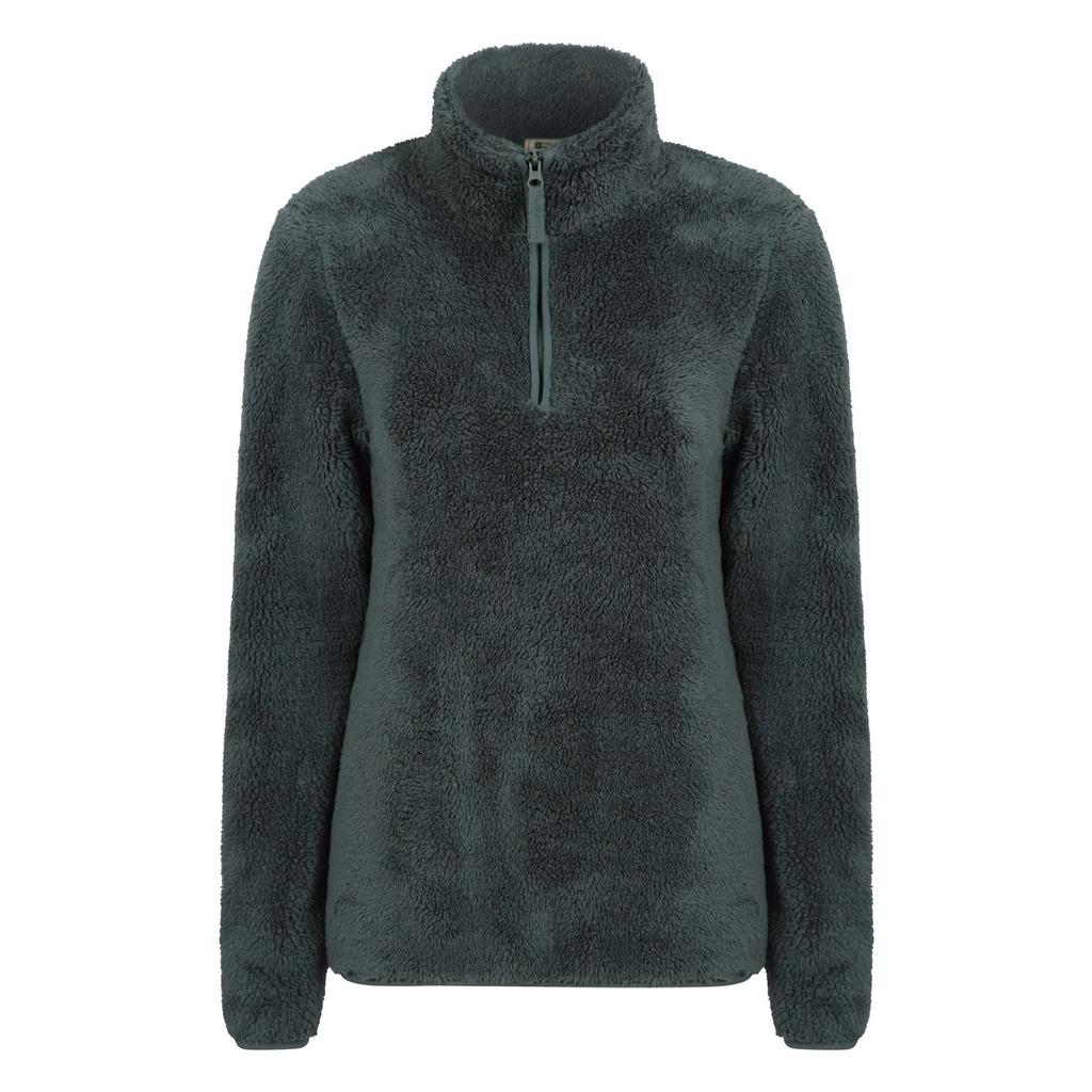 Mountain Warehouse Женский/Дамский флисовый топ с воротником-стойкой и молнией на четверть, из флиса с эффектом тедди